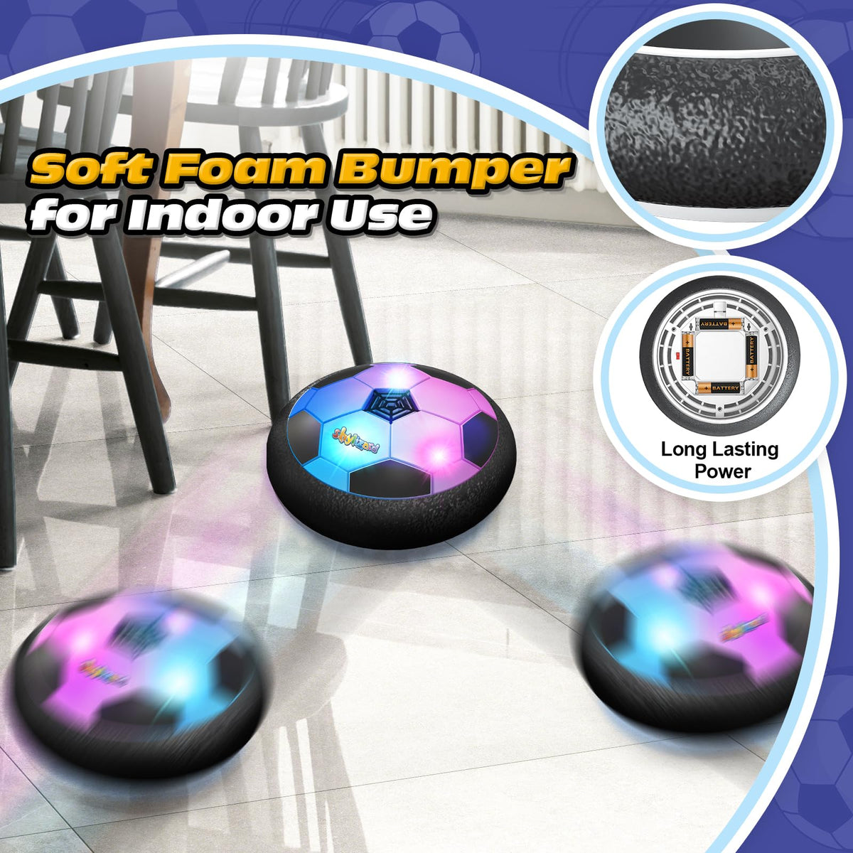 ShyLizard Hover Soccer Ball – LED Indoor-Outdoor Toy for Kids 3-8