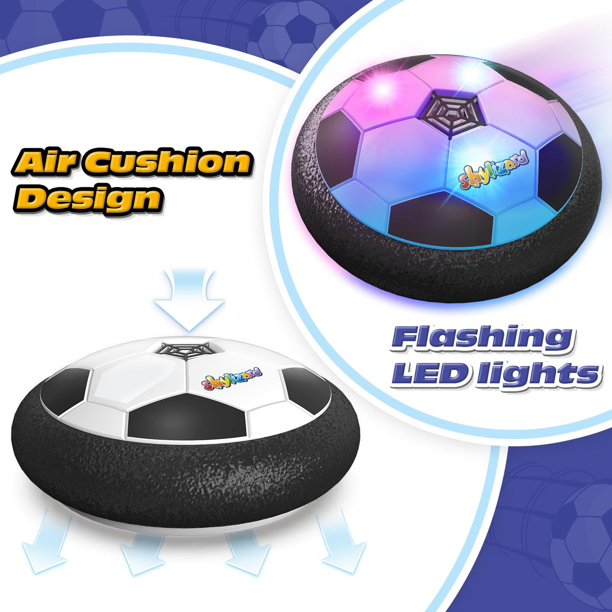 ShyLizard Hover Soccer Ball – LED Indoor-Outdoor Toy for Kids 3-8