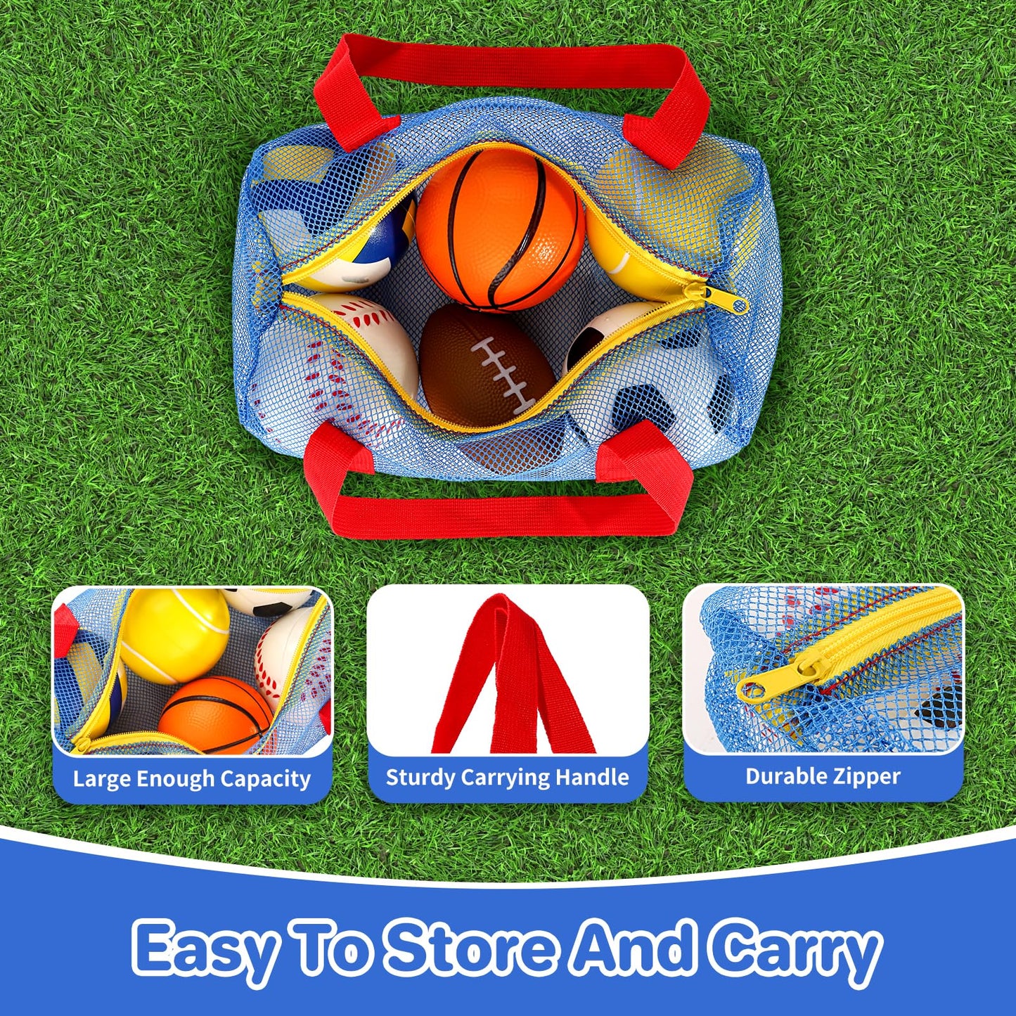 ShyLizard 6 Soft Foam Sports Balls for Toddlers (3–5) – Soccer, Basketball, Football, Baseball, Tennis, Volleyball Gift