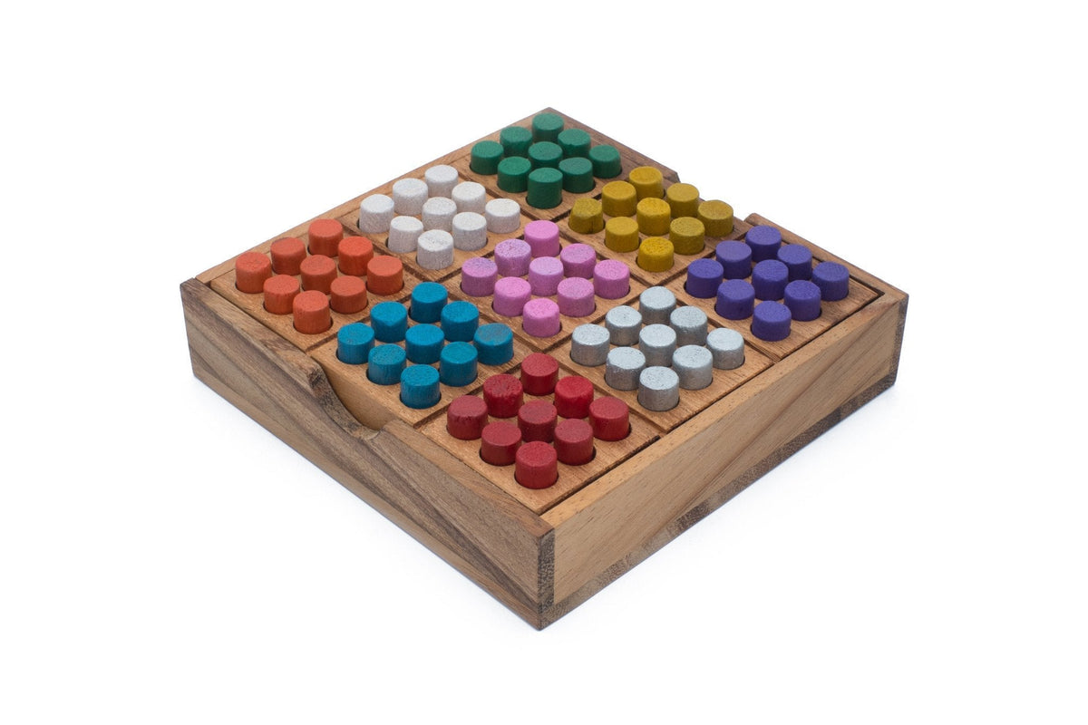 SiamMandalay Premium Color Sudoku Travel Set – Deluxe Multicolor Grid & Reusable Tiles
