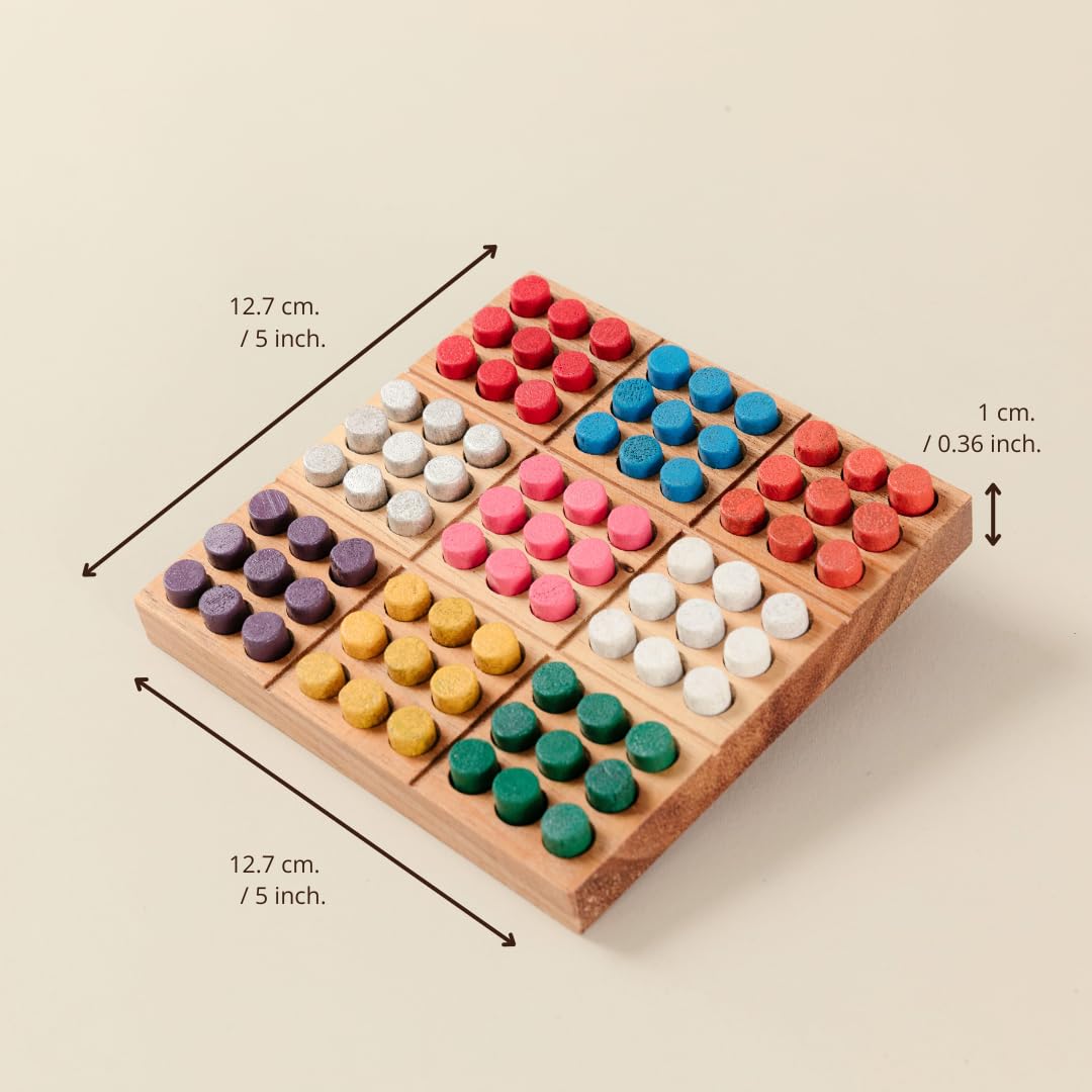 SiamMandalay Premium Color Sudoku Travel Set – Deluxe Multicolor Grid & Reusable Tiles