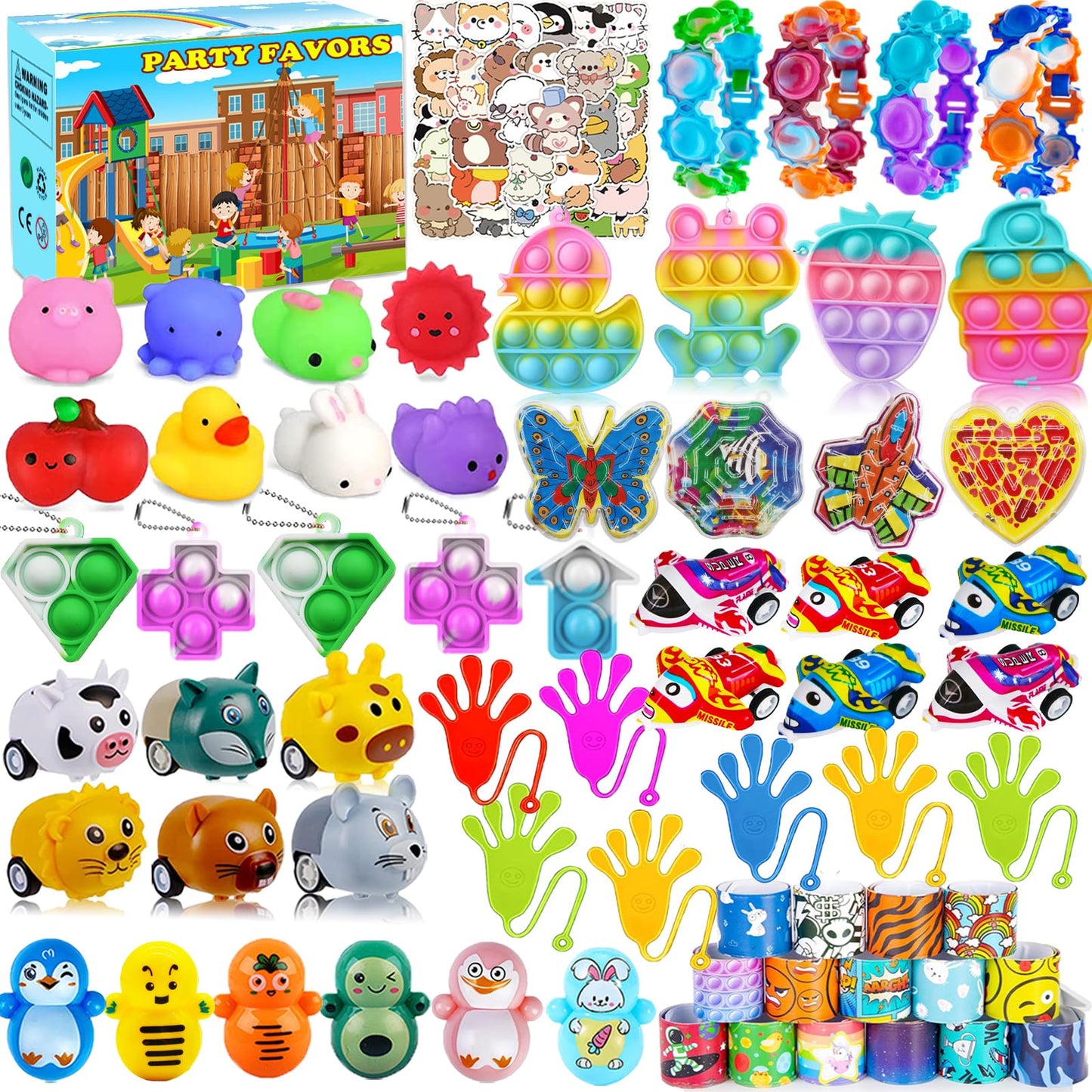 Sibucor 126 Pcs Party Favors for Kids 4-12 | Fidget Toys, Prizes & Gift Bags