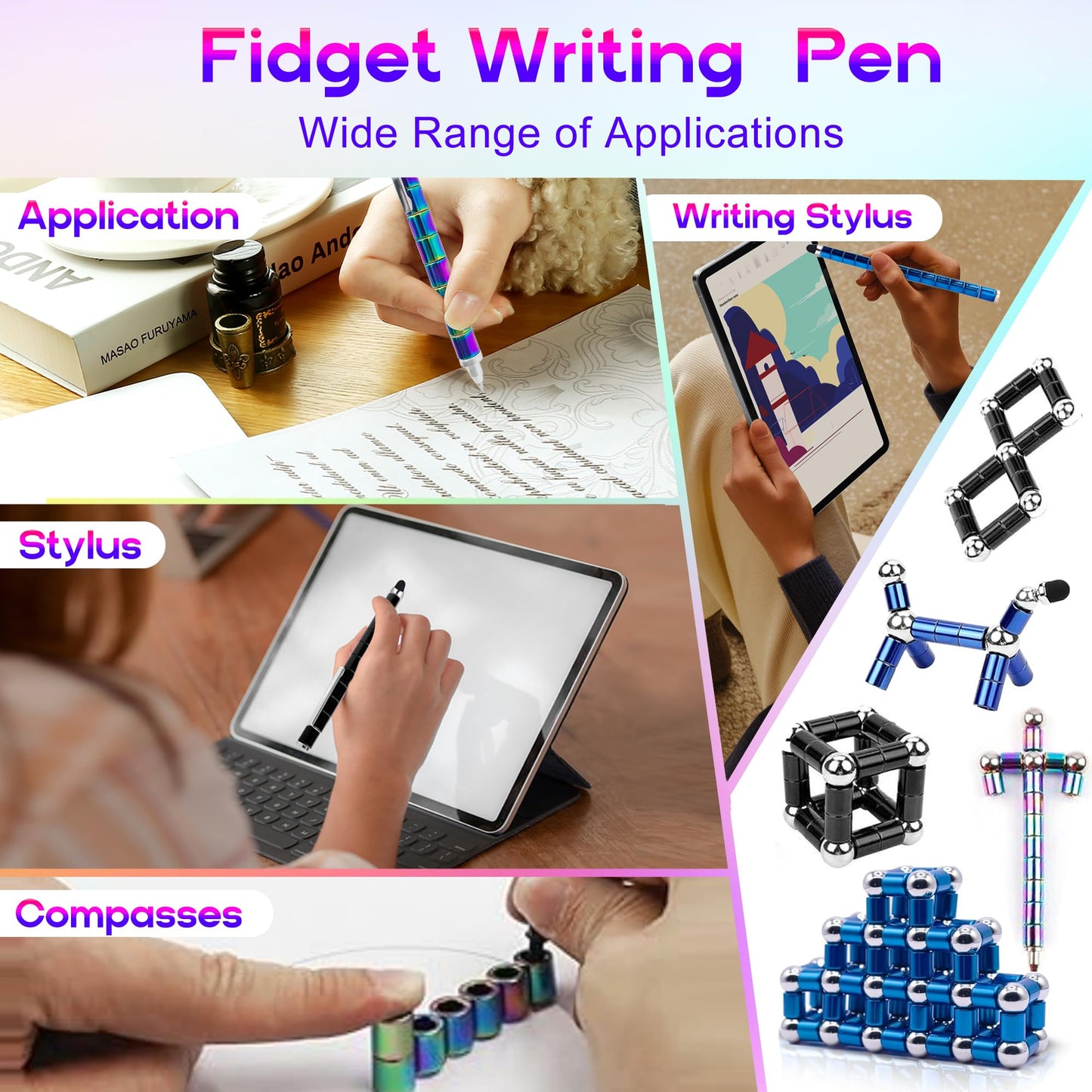 sicitu Fidget Pen – Magnetic Decompression Pen for Stress Relief, Portable Sensory Toy Gift