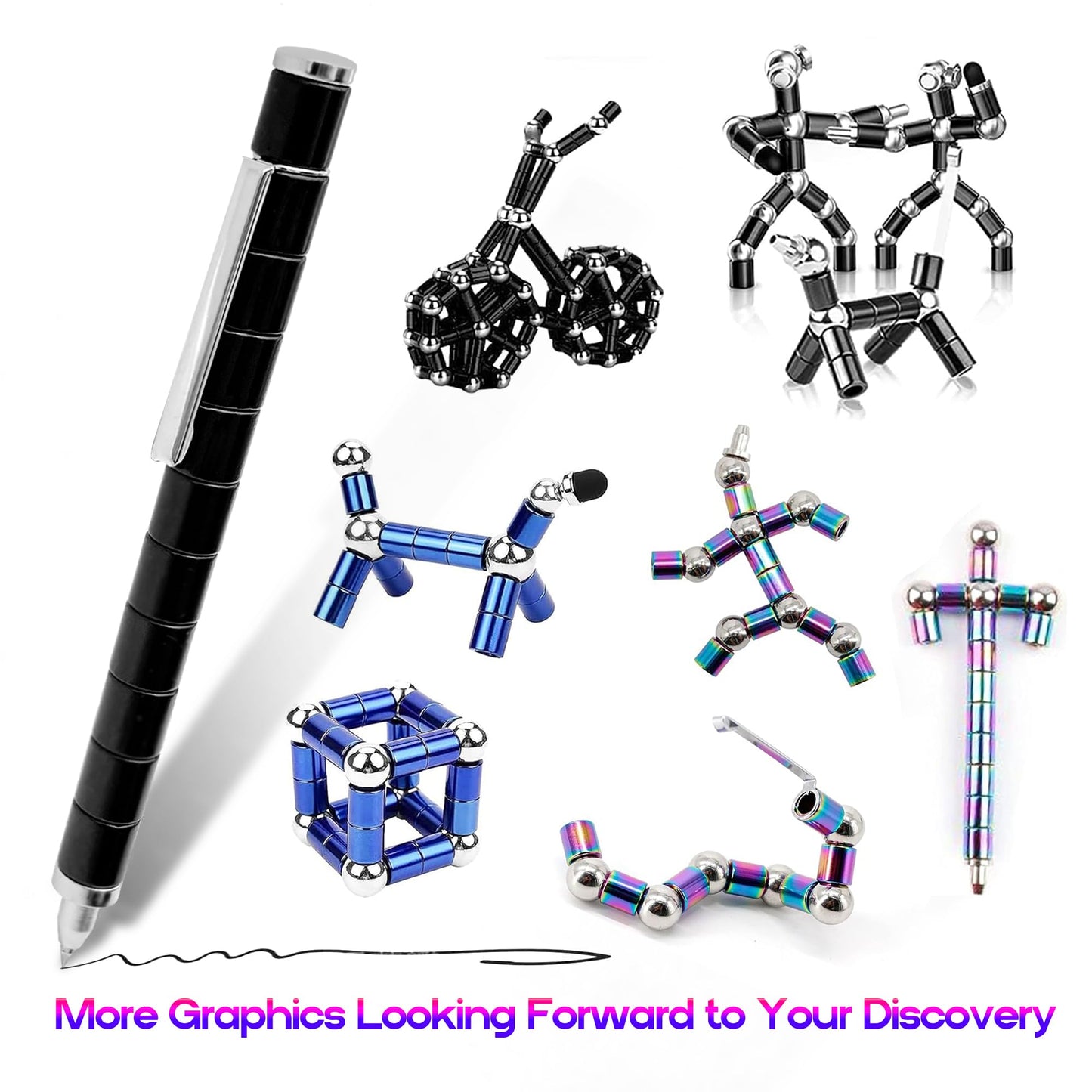 sicitu Fidget Pen – Magnetic Decompression Pen for Stress Relief, Portable Sensory Toy Gift