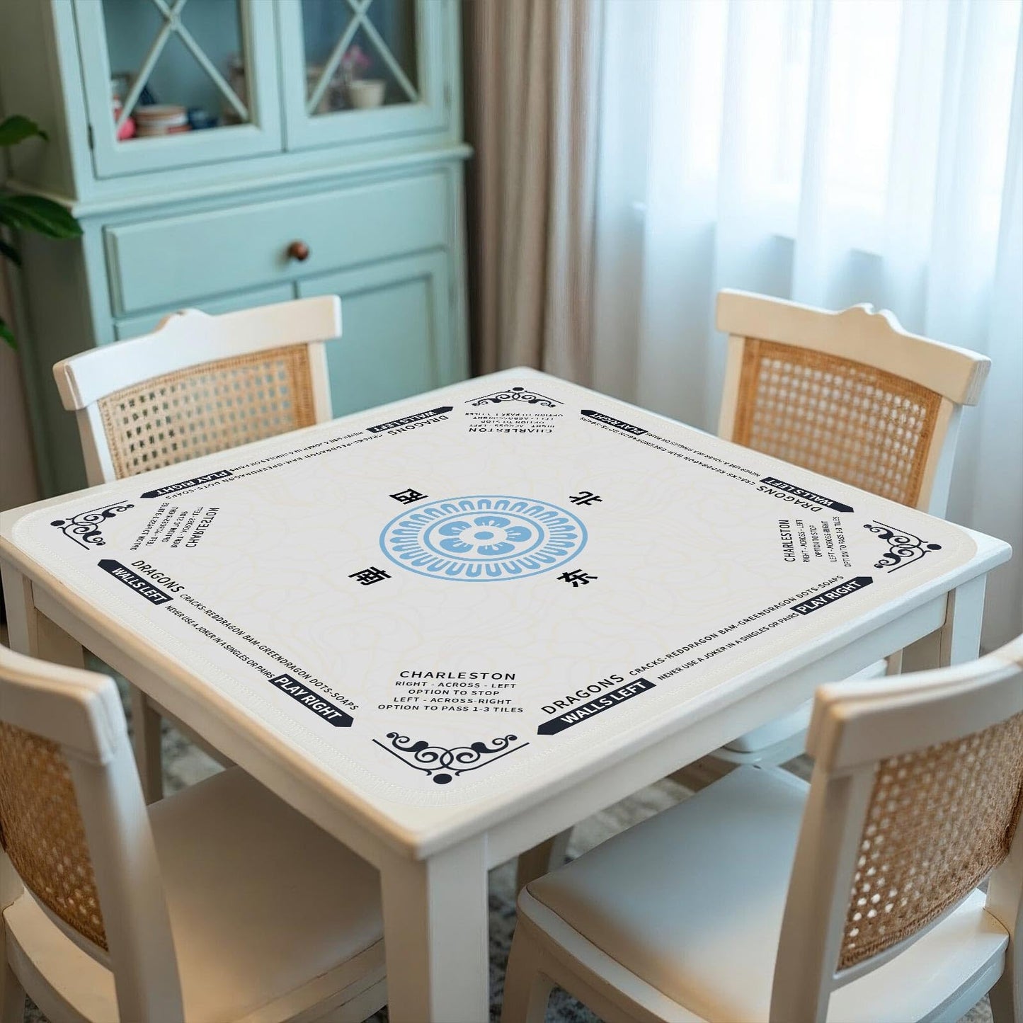 SiDreea Mahjong Mat 32.4×32.4 in – Noise-Reducing, Anti-Slip Table Mat for Mahjong, Poker & Board Games
