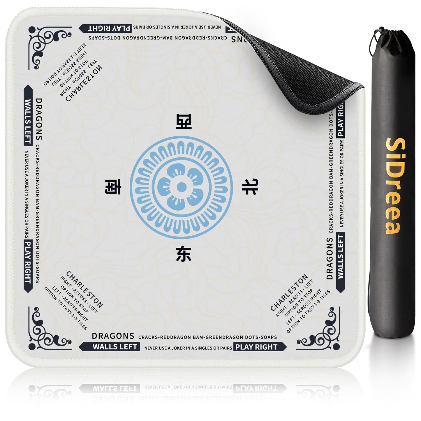 SiDreea Mahjong Mat 32.4×32.4 in – Noise-Reducing, Anti-Slip Table Mat for Mahjong, Poker & Board Games