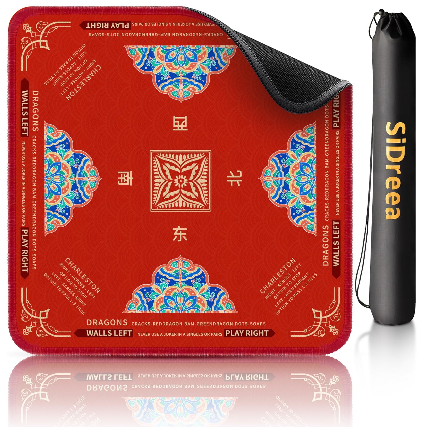 SiDreea Mahjong Mat 32.4x32.4 in – Noise-Reducing, Anti-Slip Table Mat for Mahjong & Board Games