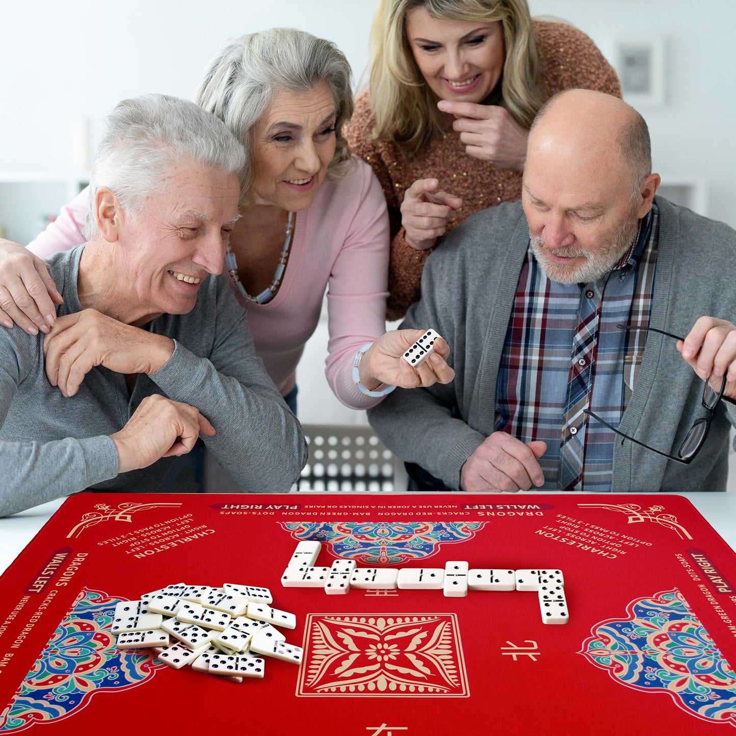SiDreea Mahjong Mat 32.4x32.4 in – Noise-Reducing, Anti-Slip Table Mat for Mahjong & Board Games