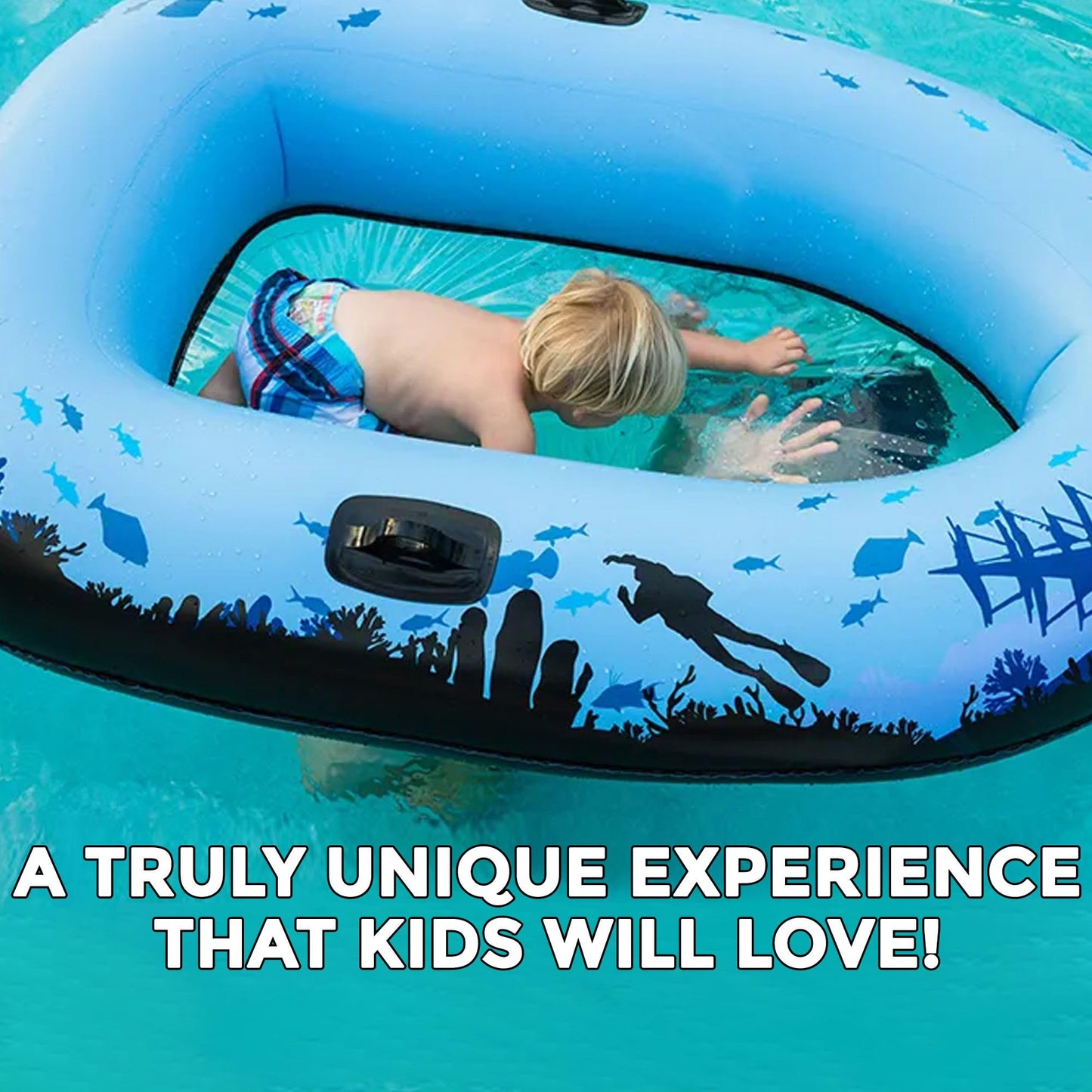 Sieco Design Aquavue Voyager — Clear Bottom Inflatable Raft for All Ages