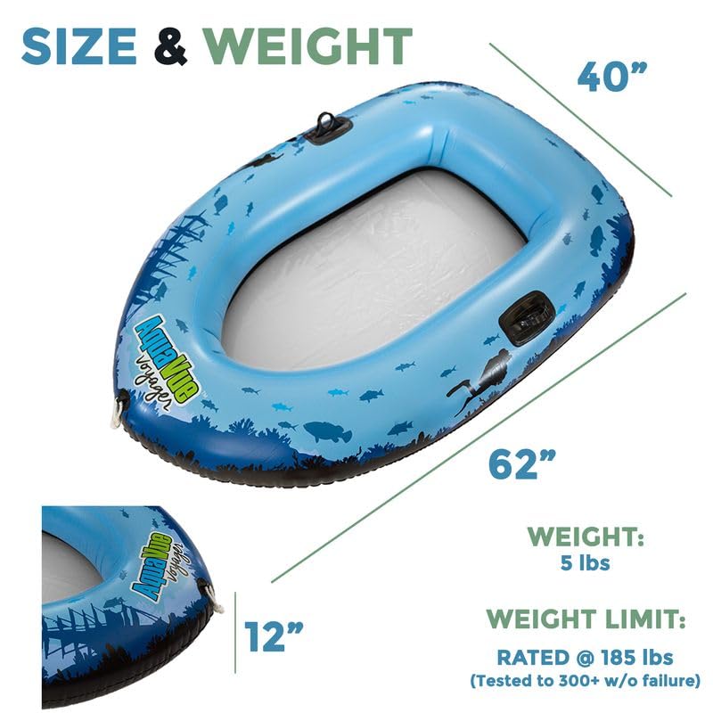 Sieco Design Aquavue Voyager — Clear Bottom Inflatable Raft for All Ages