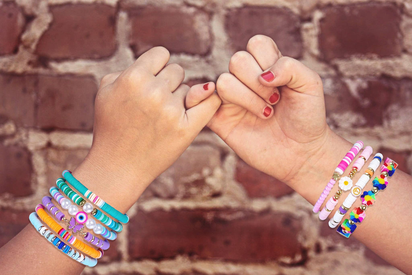 SIELEVIN 10-Piece Kids Friendship Bracelets – Colorful Clay Bead Set for Girls & Teens | Beach Style Gift