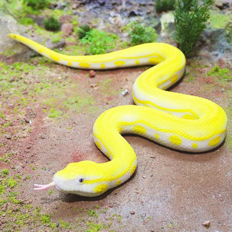 SIENON Realistic Fake Snakes – Soft Rubber Python & Cobra Figures for Garden, Pranks & Education