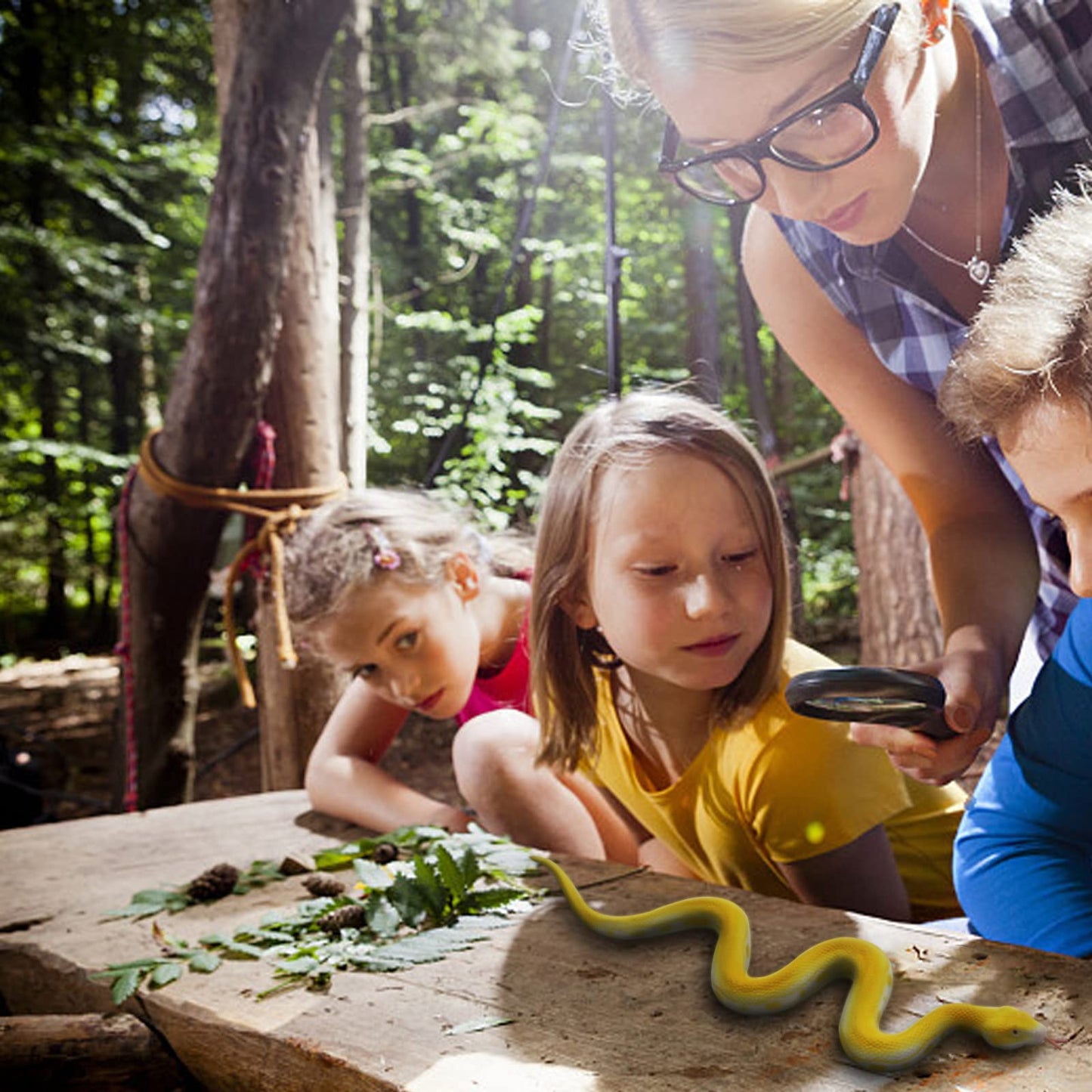 SIENON Realistic Fake Snakes – Soft Rubber Python & Cobra Figures for Garden, Pranks & Education