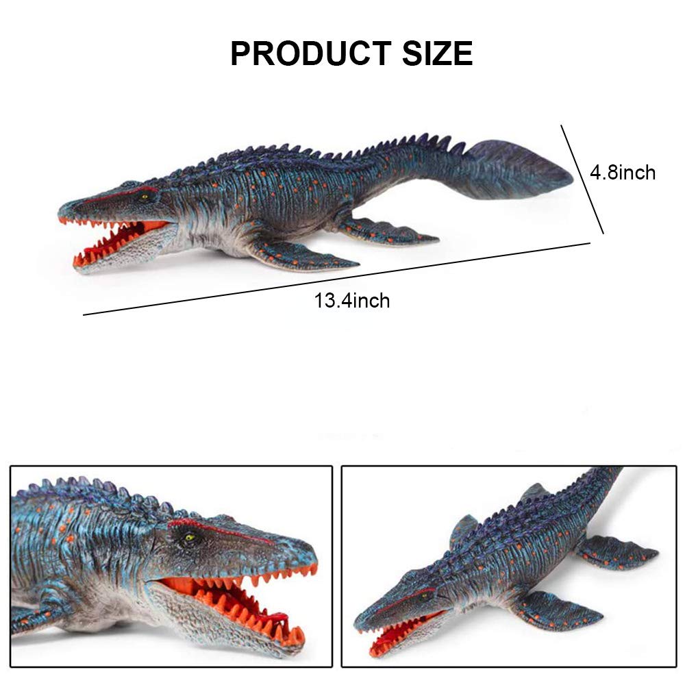 SIENON Jurassic Mosasaurus Large Dinosaur Toy - 13.4-inch Realistic Ocean Figure, Bath Toy & Cake Topper