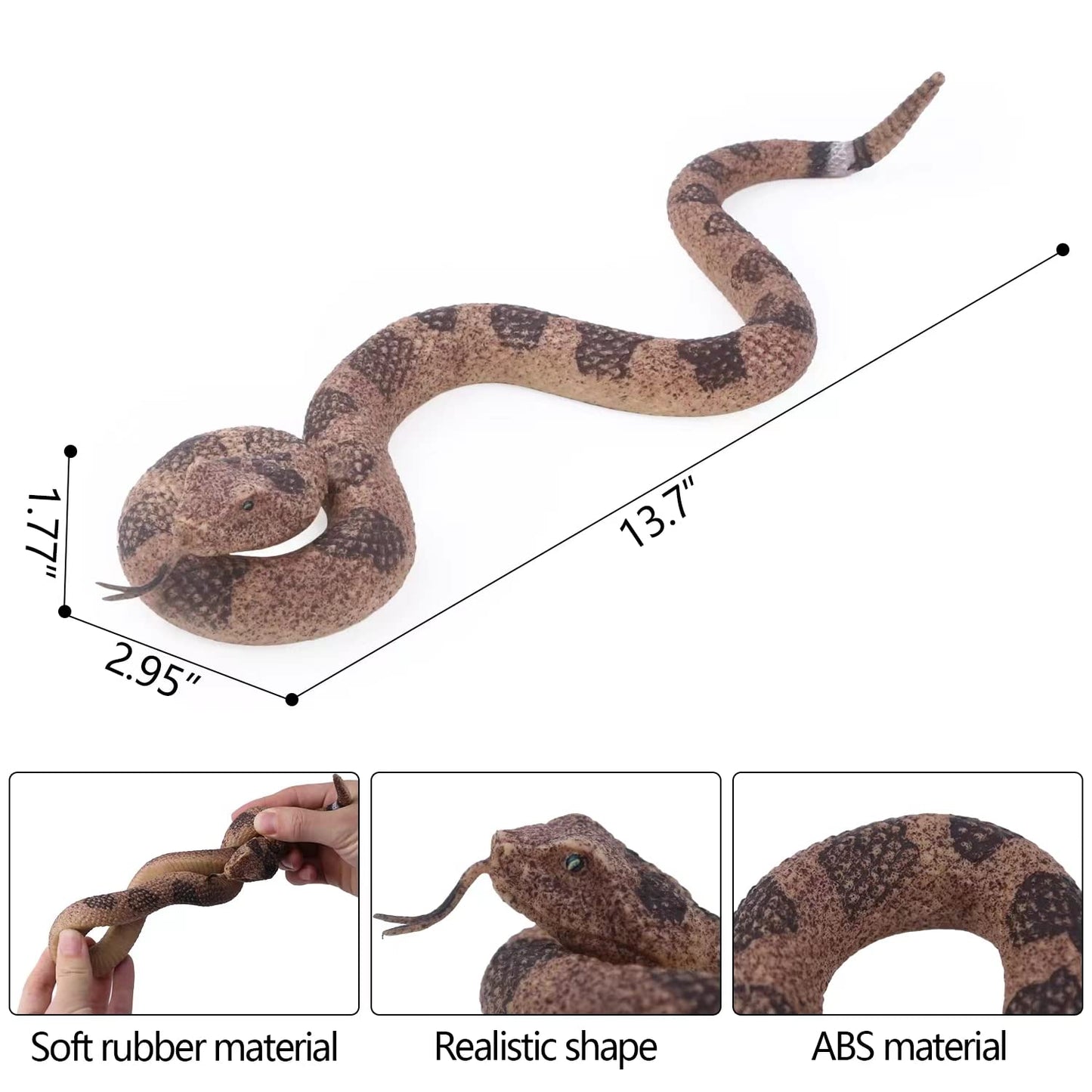 SIENON Realistic Fake Snakes – Lifelike Rubber Snake Figures for Garden & Pranks
