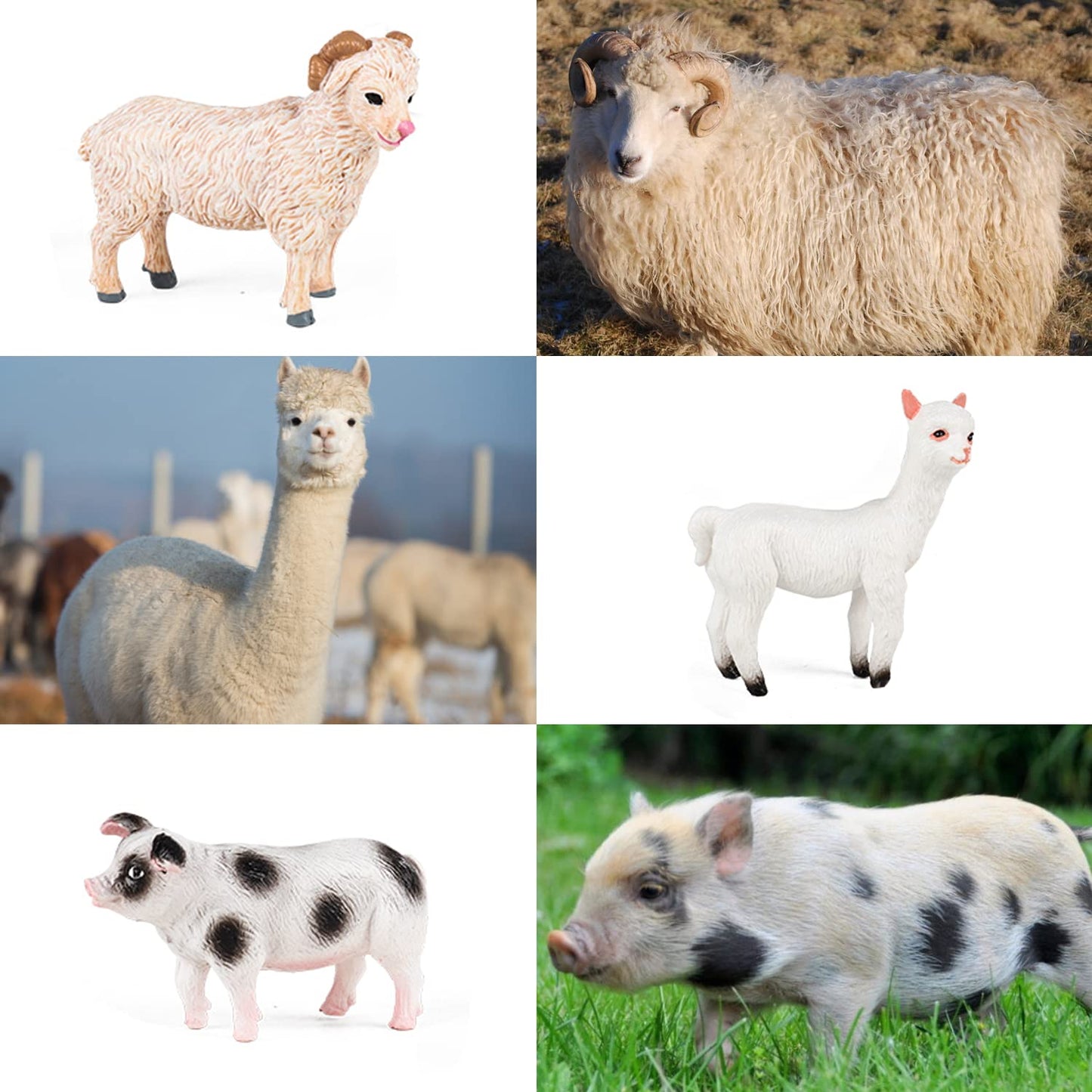 SIENON 12Pcs Farm Animals Figures Set – Realistic Plastic Barn Animals for Kids