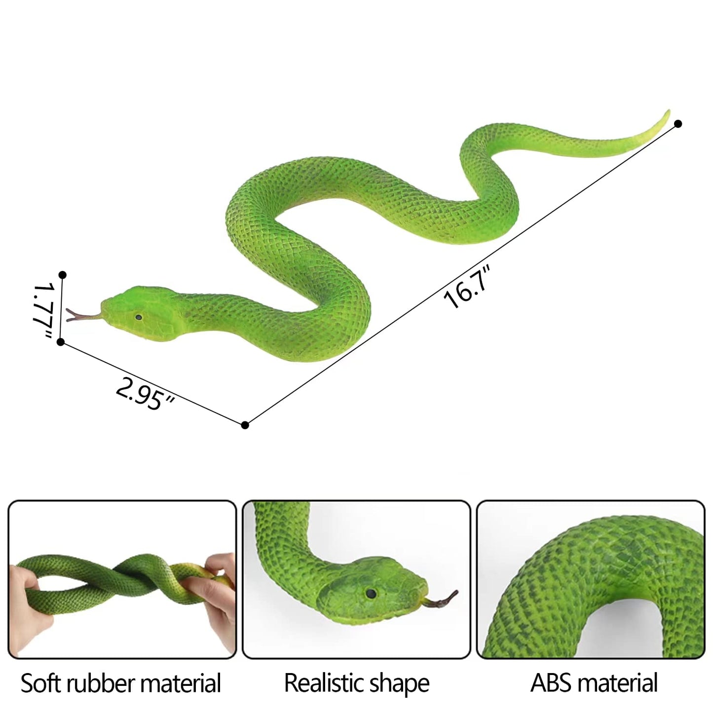 SIENON Realistic Fake Snakes Toy - Soft Rubber Snake Figures for Garden Deterrence, Pranks & Party Decor
