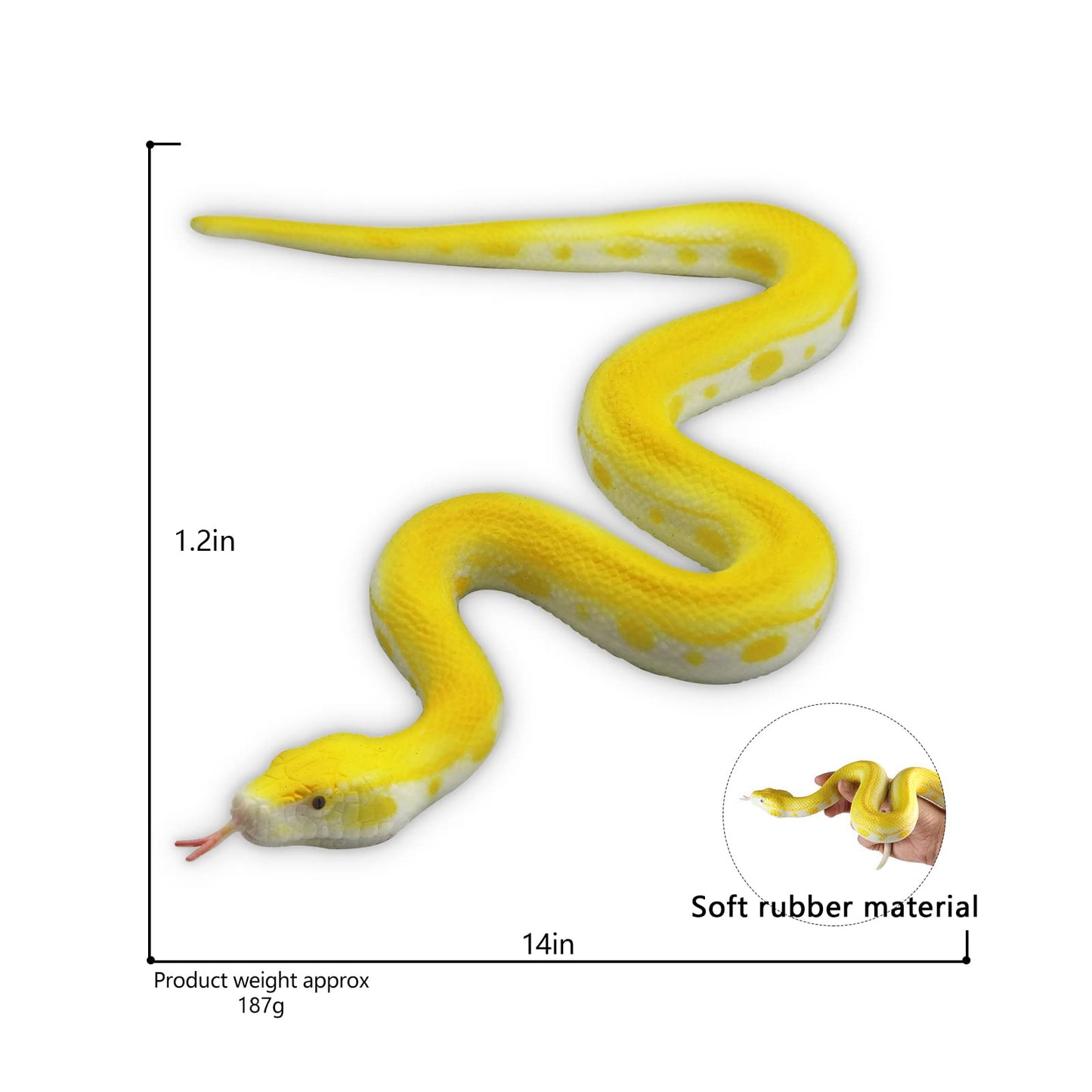 SIENON Realistic Fake Snakes – Soft Rubber Python & Cobra Figures for Garden, Pranks & Education