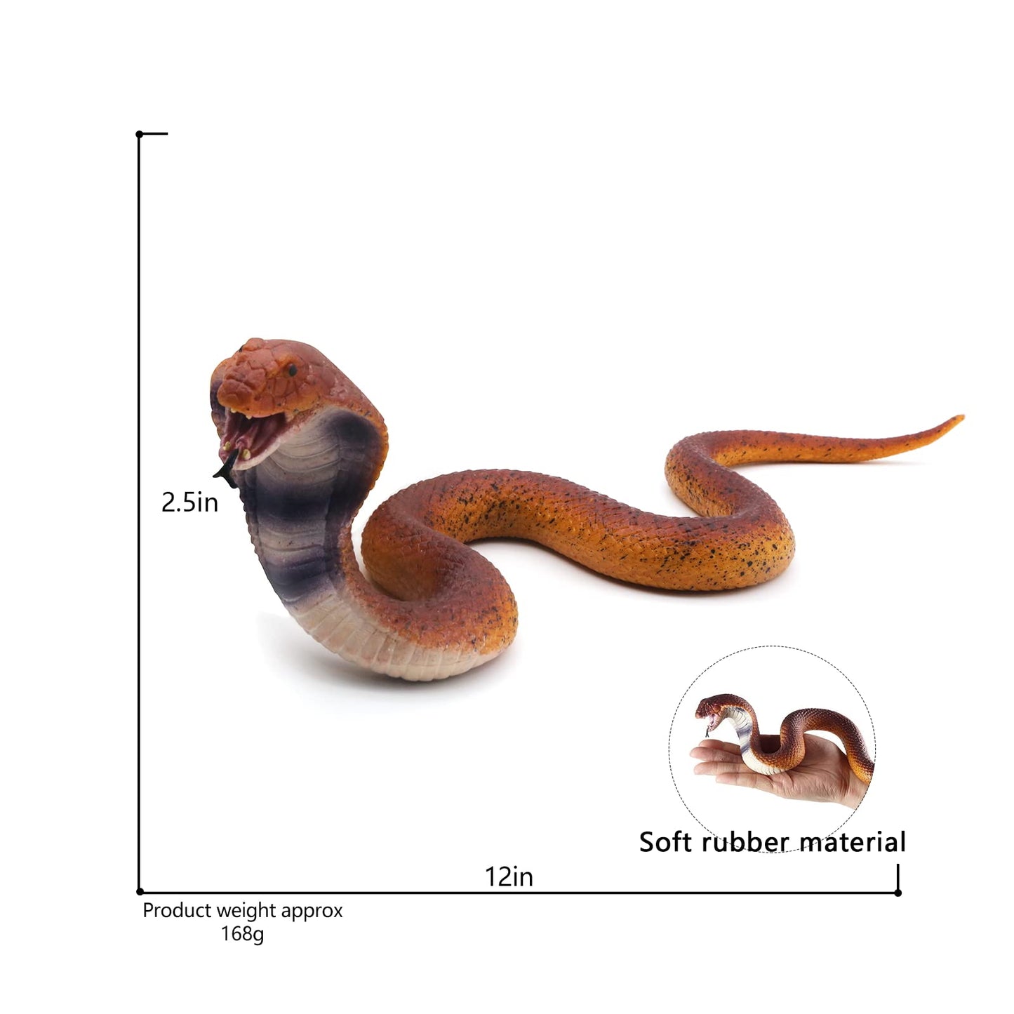 SIENON Realistic Fake Snakes Toy - Soft Rubber Cobra & Python Figures for Garden Deterrent, Pranks & Education