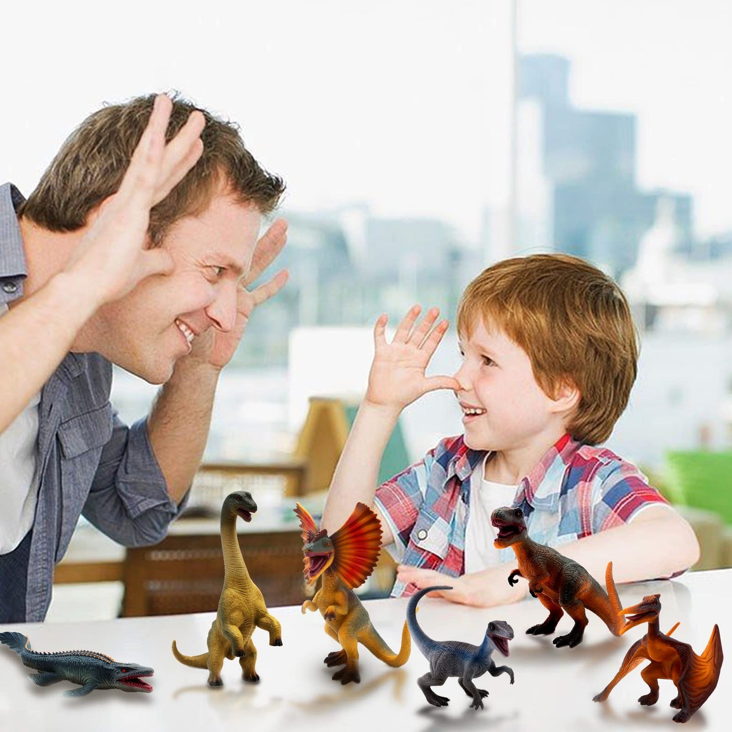 SIENON 6Pack 6.3-Inch Jurassic Dinosaur Figures | Realistic Dino Toys for Parties & Education