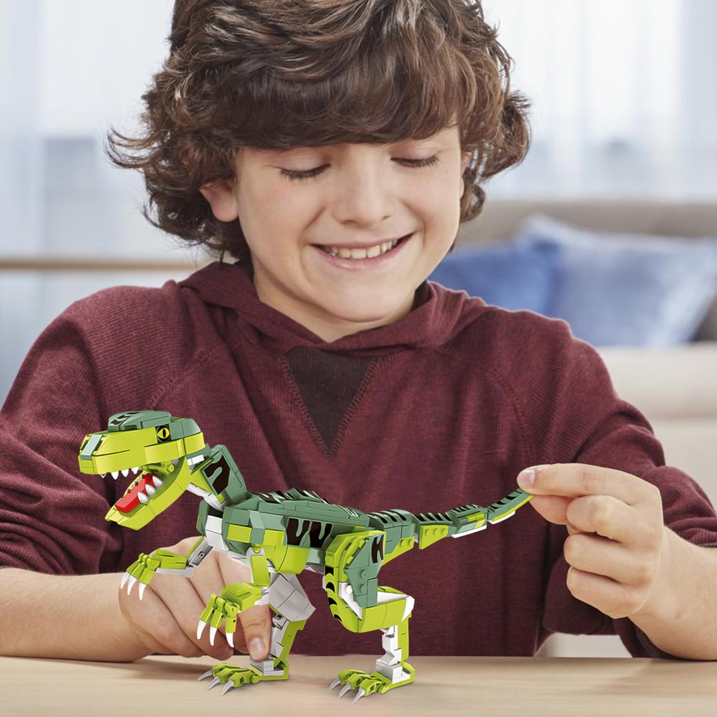SIENON Velociraptor Dinosaur Building Toy – 533 Pcs, 16.3in Model