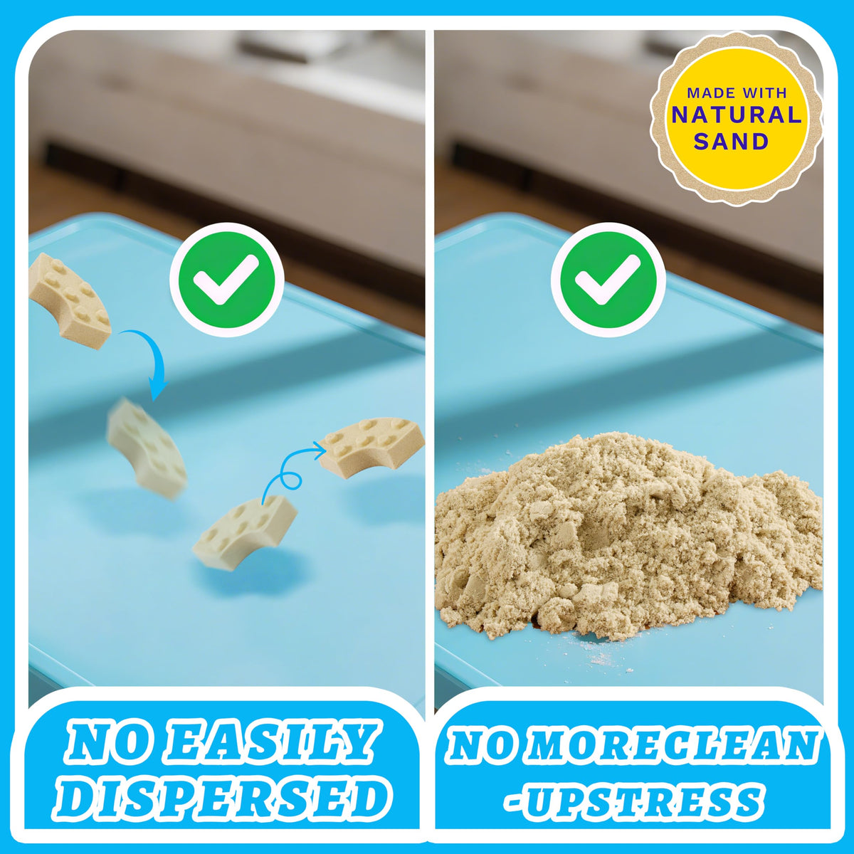 SIGHTEEDA Sand Play Kit for Kids 3-8 | 1.7 lb Moldable Sand, Tools & Molds, Mess-Free Indoor Sandbox
