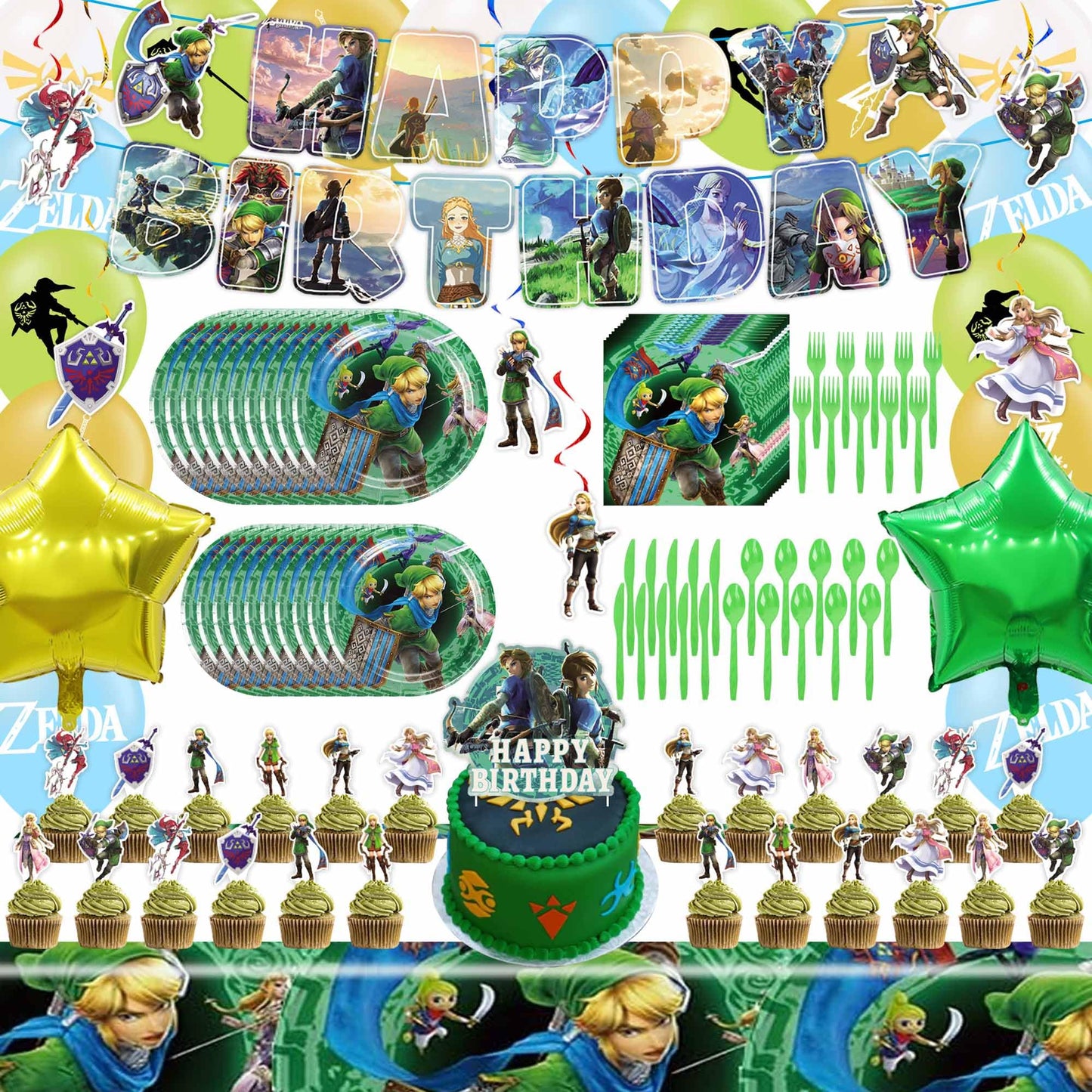 Signreen Legend Birthday Party Decorations Set – Banner, Balloons, Swirls, Tableware & Cake Toppers