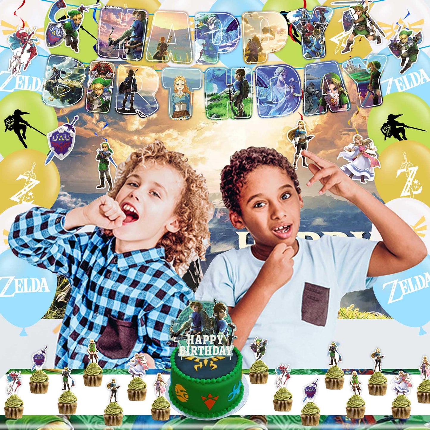 Signreen Legend Party Supplies — Banner, Balloons, Swirls, Backdrop, Tablecloth & Cake Toppers