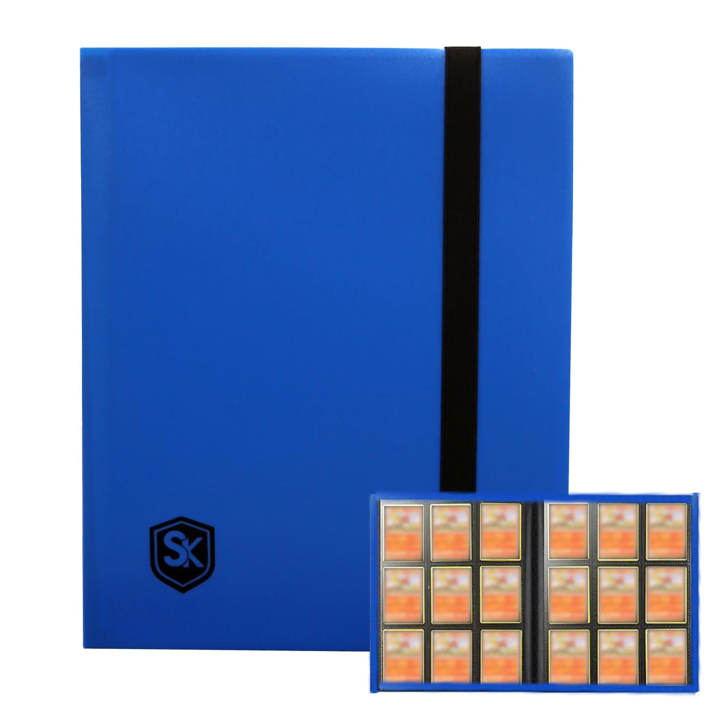 Sihdnok 9-Pocket Trading Card Binder – 360 Card Capacity, Side-Loading Pockets (Blue)