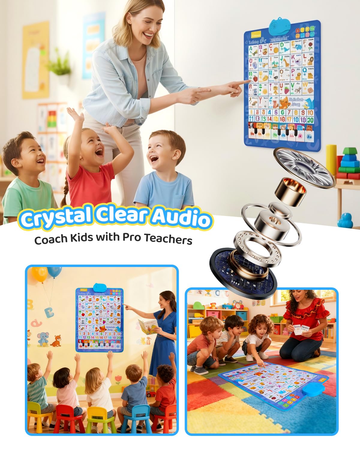 SIICCAR Spanish Alphabet Wall Chart for Toddlers – Bilingual ABC 123 Poster