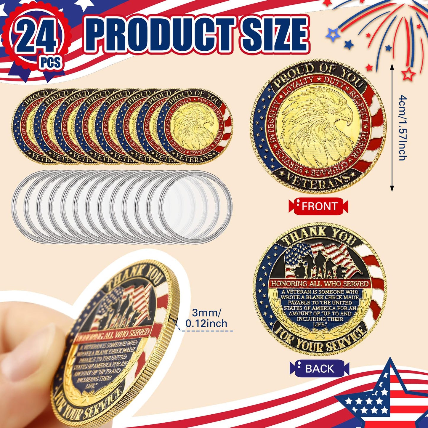 Siifert 24 Pcs Whole Armor of God Coins – Collectible Christian Prayer Medals