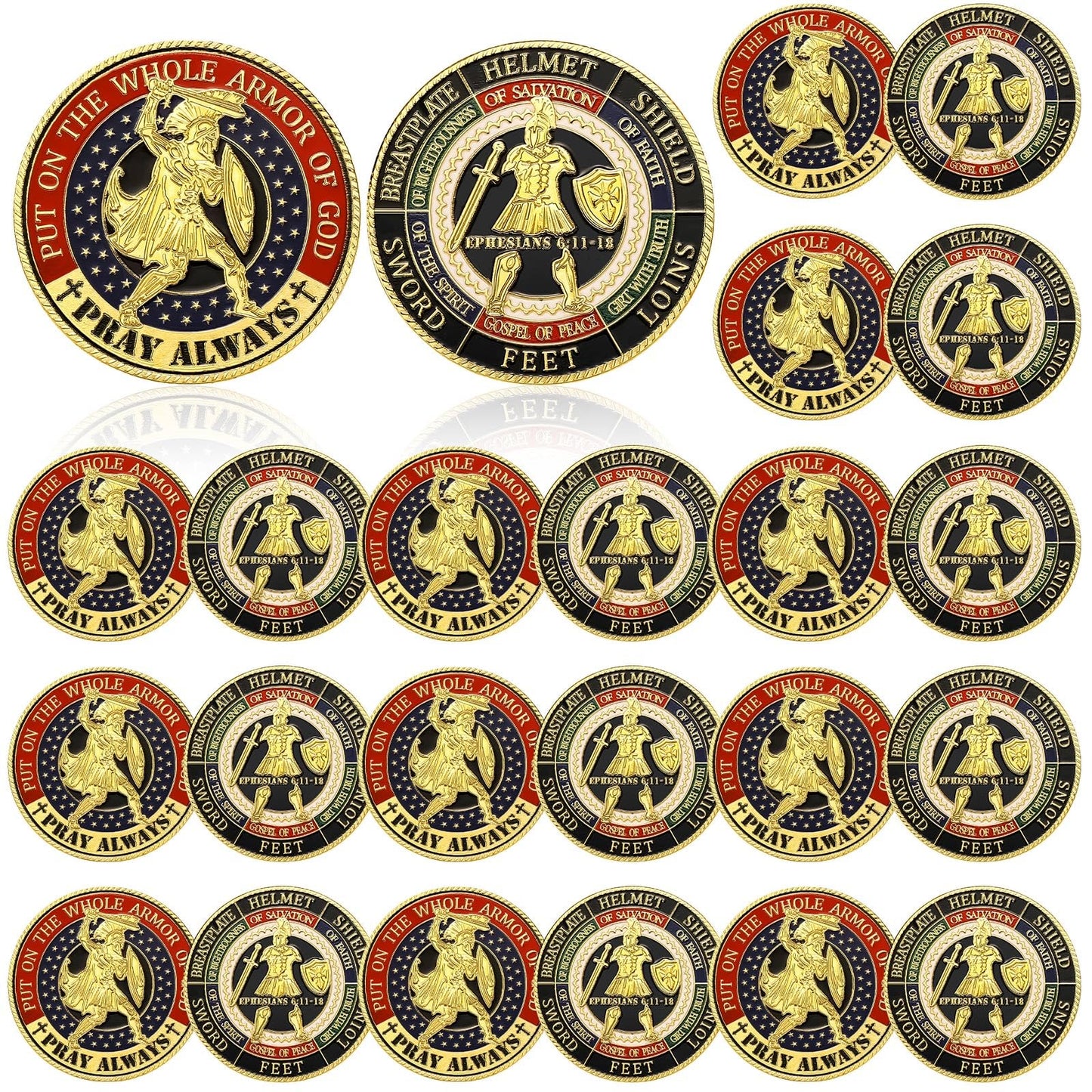 Siifert 24-Pack Whole Armor of God Coins – Gold-Plated Prayer Collectibles