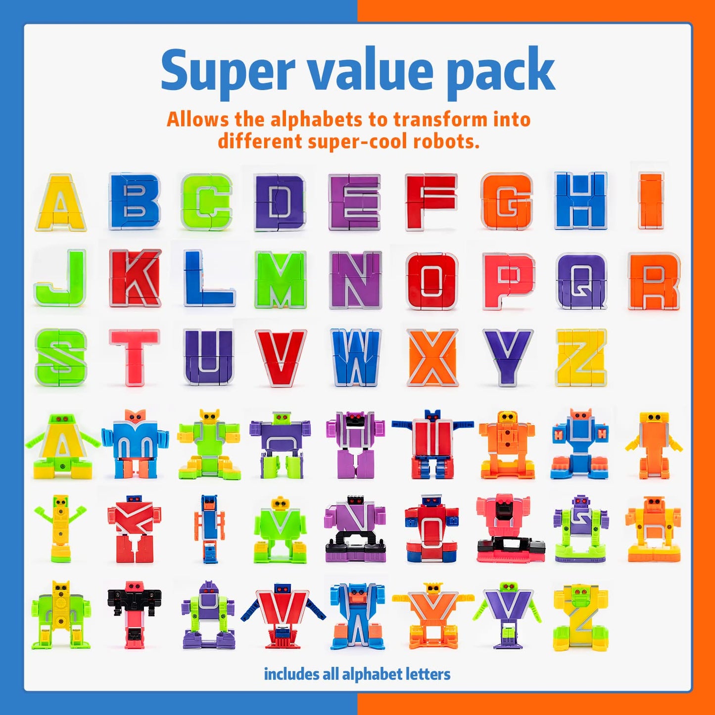 Siiziitoo Alphabots: 26 Alphabet Robots for Kids | ABC Learning Toys for Ages 3-5
