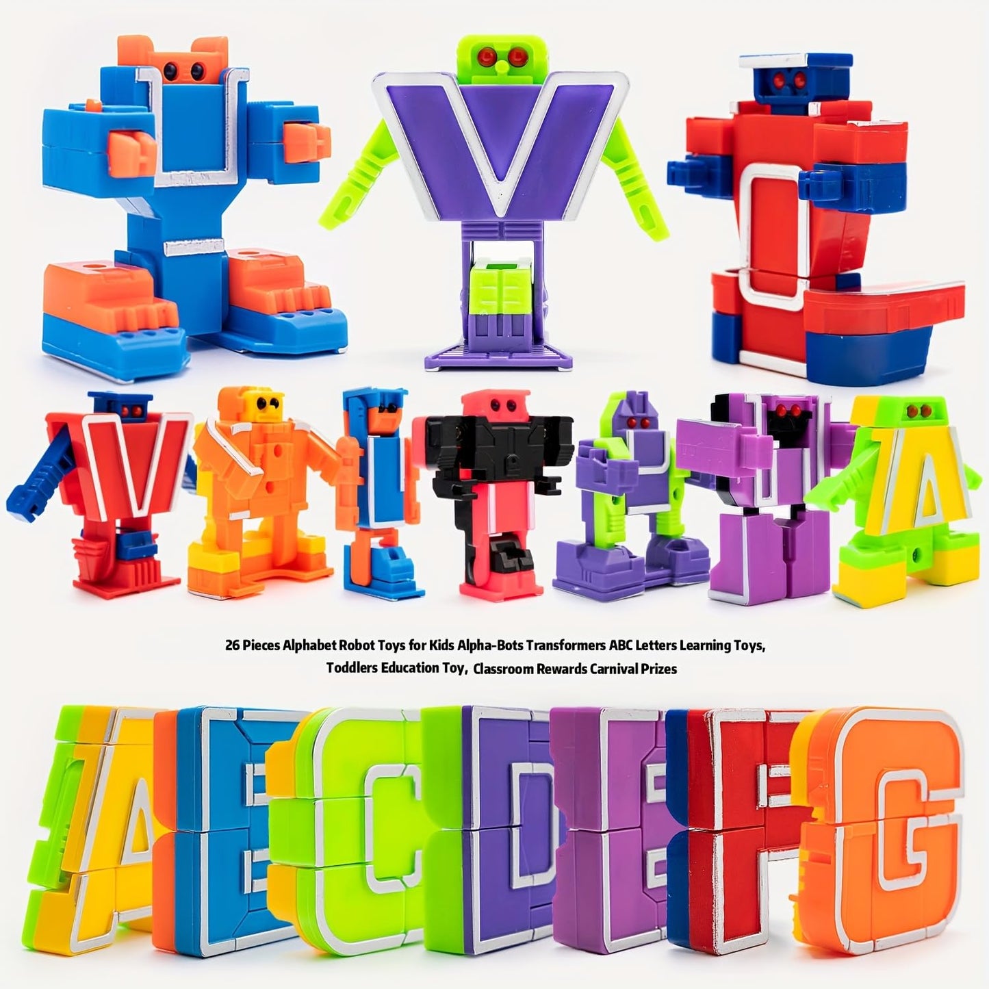 Siiziitoo Alphabots: 26 Alphabet Robots for Kids | ABC Learning Toys for Ages 3-5