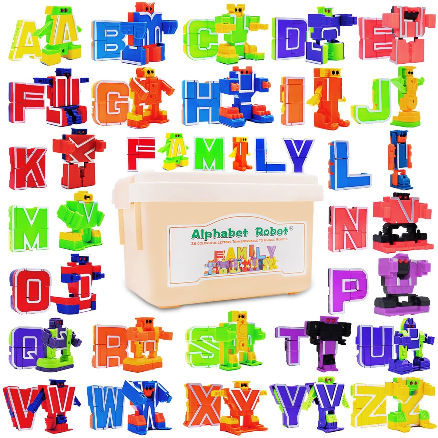 Siiziitoo Alphabots: 26 Alphabet Robots for Kids | ABC Learning Toys for Ages 3-5