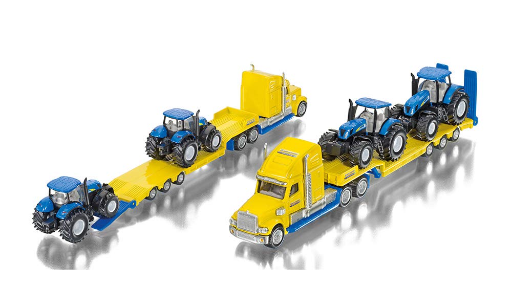 Siku 1805 Lorry with New Holland Tractors – 1:87 Diecast Vehicle (Yellow/Blue)