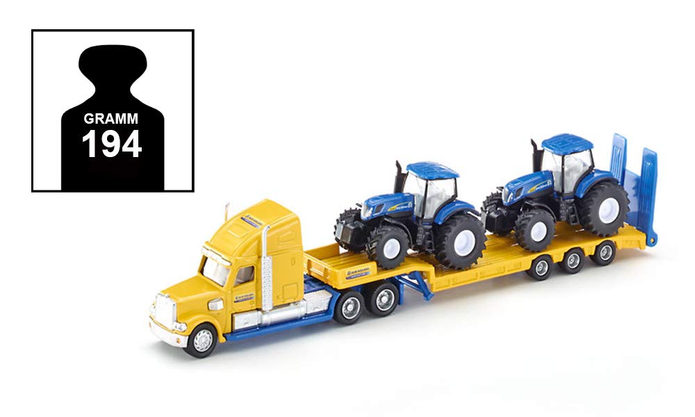 Siku 1805 Lorry with New Holland Tractors – 1:87 Diecast Vehicle (Yellow/Blue)