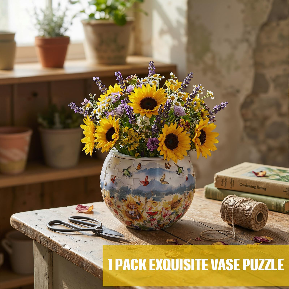Silipull 3D Puzzle Vase – DIY Flower Display with 160 Curved Pieces