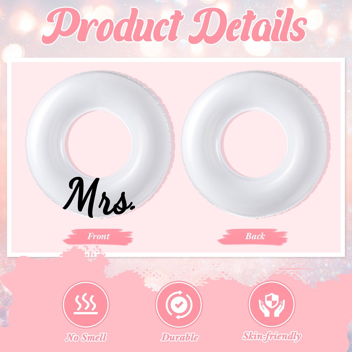 Silipull Mr. & Mrs. 48-Inch Inflatable Pool Floats – 2-Pack Wedding Decor