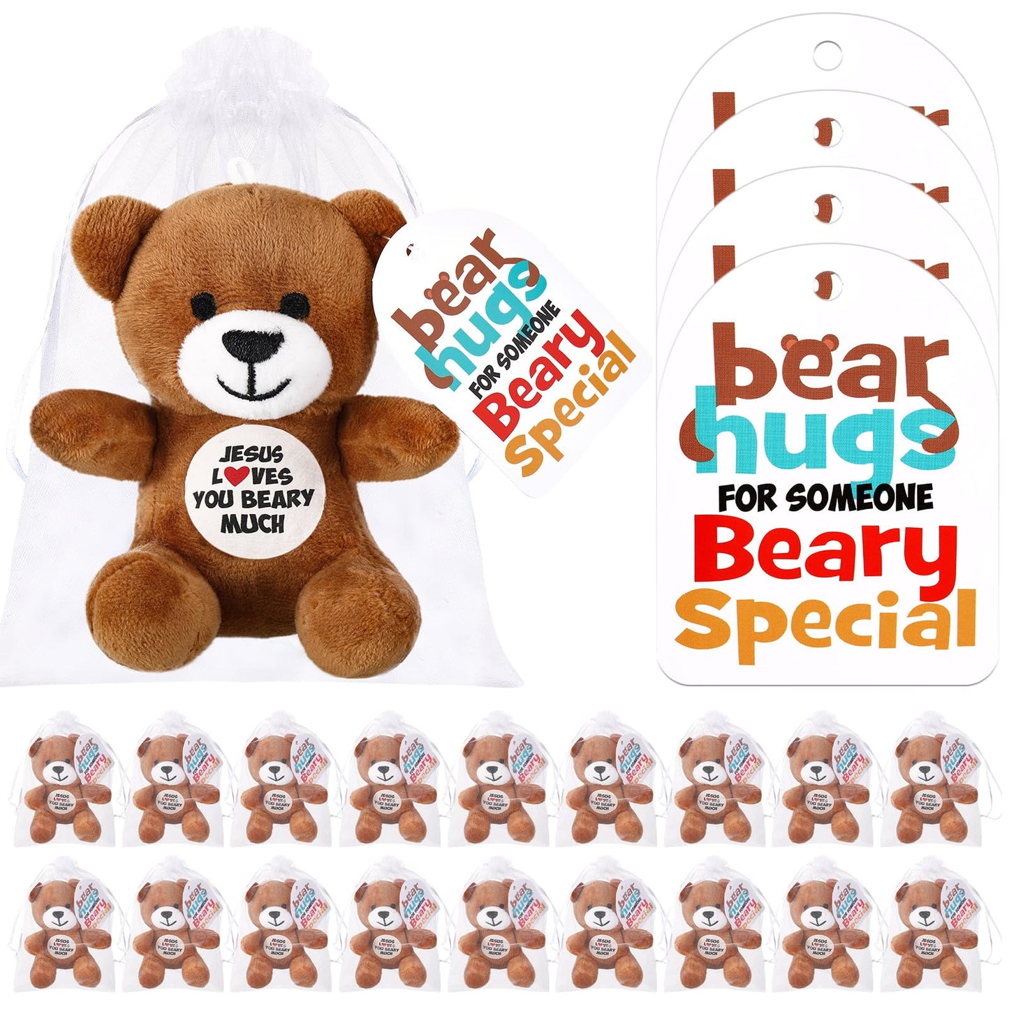 Silipull Jesus Loves You Beary Much 12 Bears – Religious Plush Gift Set