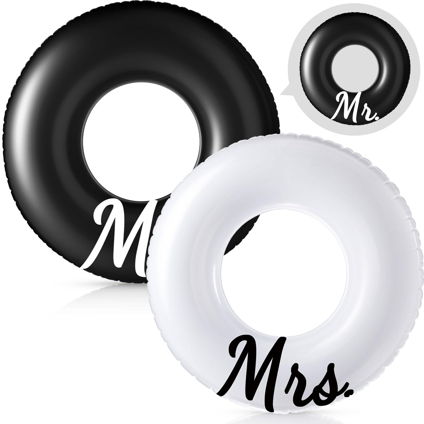 Silipull Mr. & Mrs. 48-Inch Inflatable Pool Floats – 2-Pack Wedding Decor