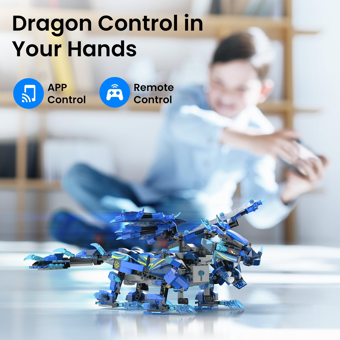 Sillbird Dragon Building Kit – 590-Piece STEM Toy with Remote Control (3-in-1 Models) for Kids 8–12
