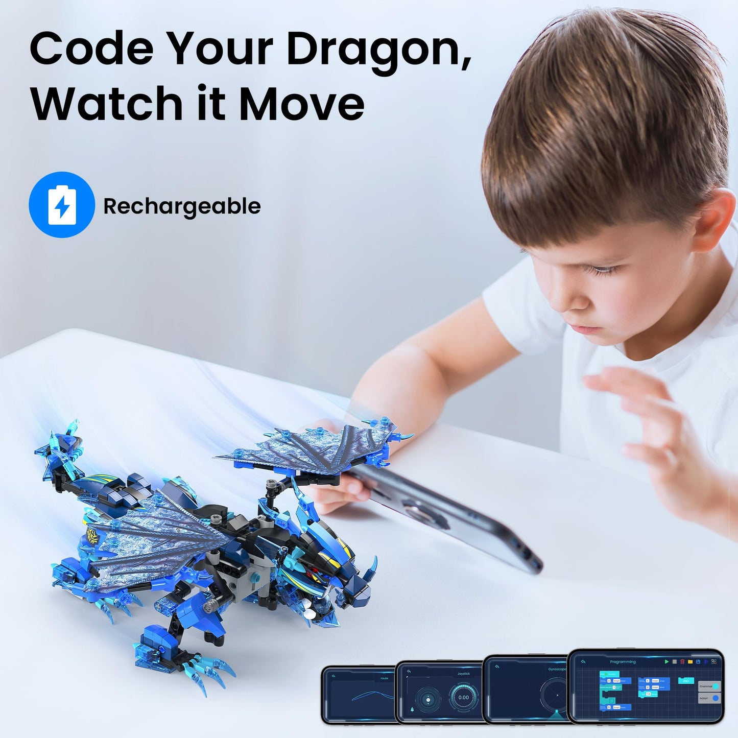 Sillbird Dragon Building Kit – 590-Piece STEM Toy with Remote Control (3-in-1 Models) for Kids 8–12