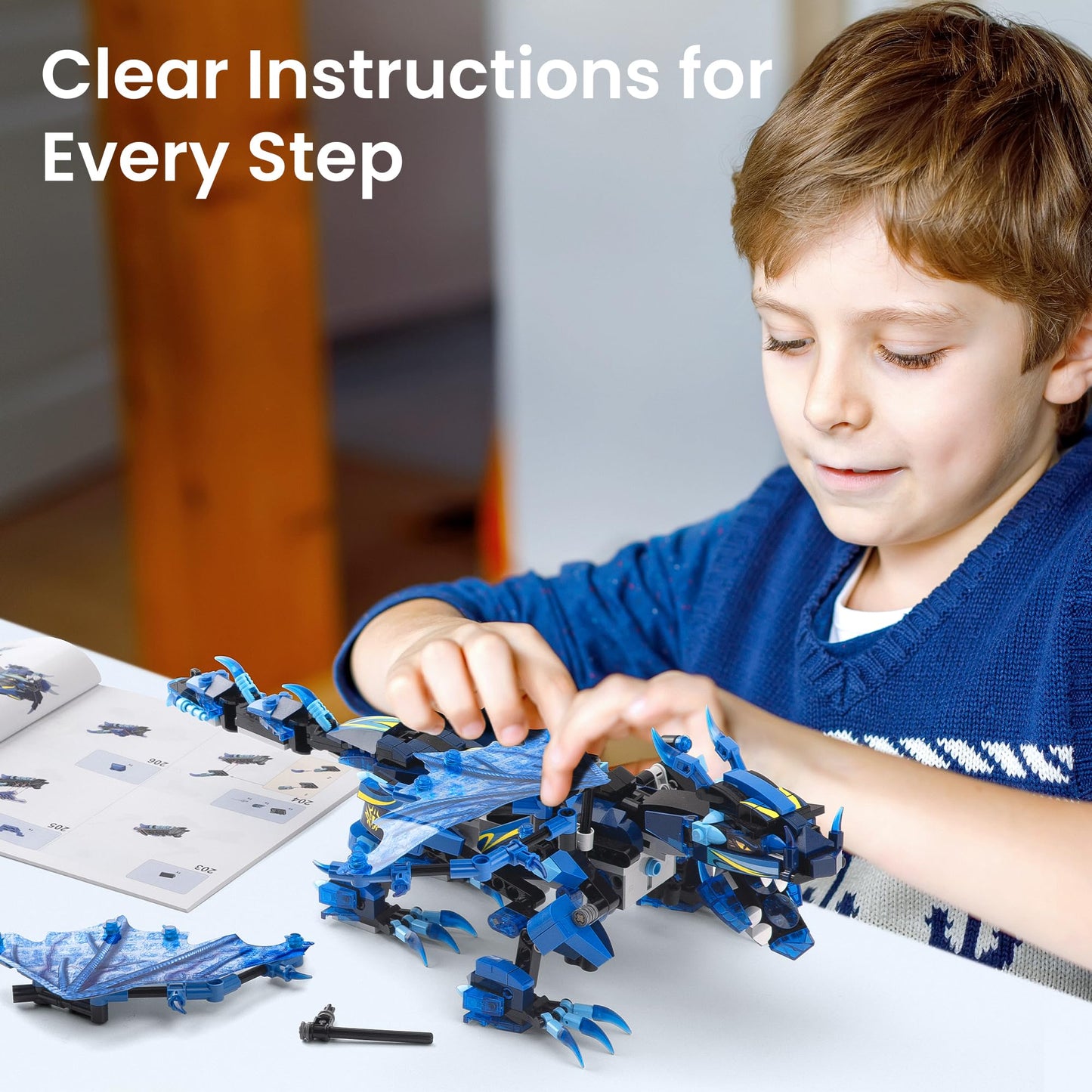 Sillbird Dragon Building Kit – 590-Piece STEM Toy with Remote Control (3-in-1 Models) for Kids 8–12
