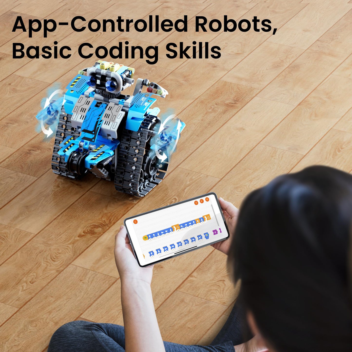 Sillbird 5-in-1 Robot Building Kit with Remote – STEM Coding Toys for Kids 8-12, 488 Pieces