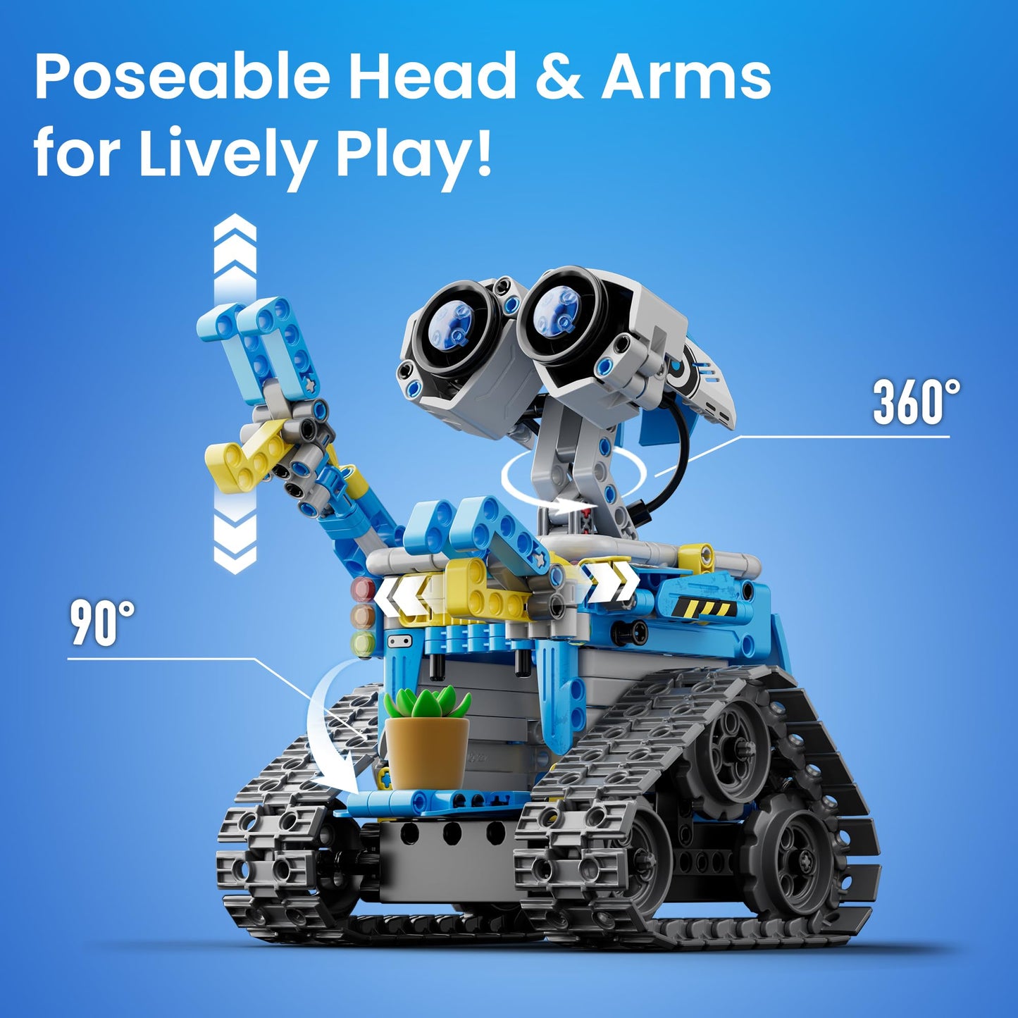 Sillbird 5-in-1 Robot Building Kit with Remote – STEM Coding Toys for Kids 8-12, 488 Pieces