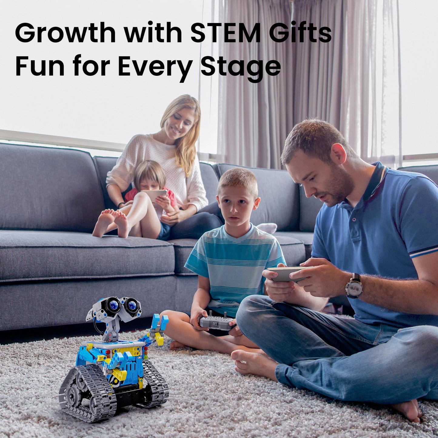 Sillbird 5-in-1 Robot Building Kit with Remote – STEM Coding Toys for Kids 8-12, 488 Pieces