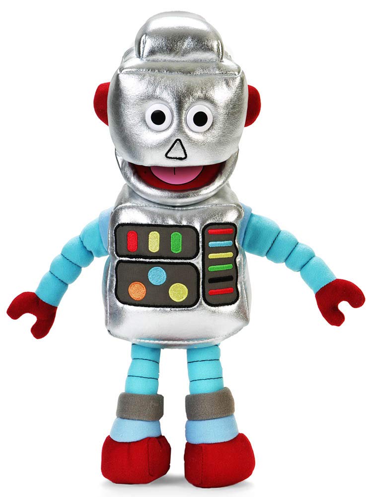 Silly Puppets 14-Inch Robot Hand Puppet — Expressive, Lightweight Hand Puppet for Pretend Play