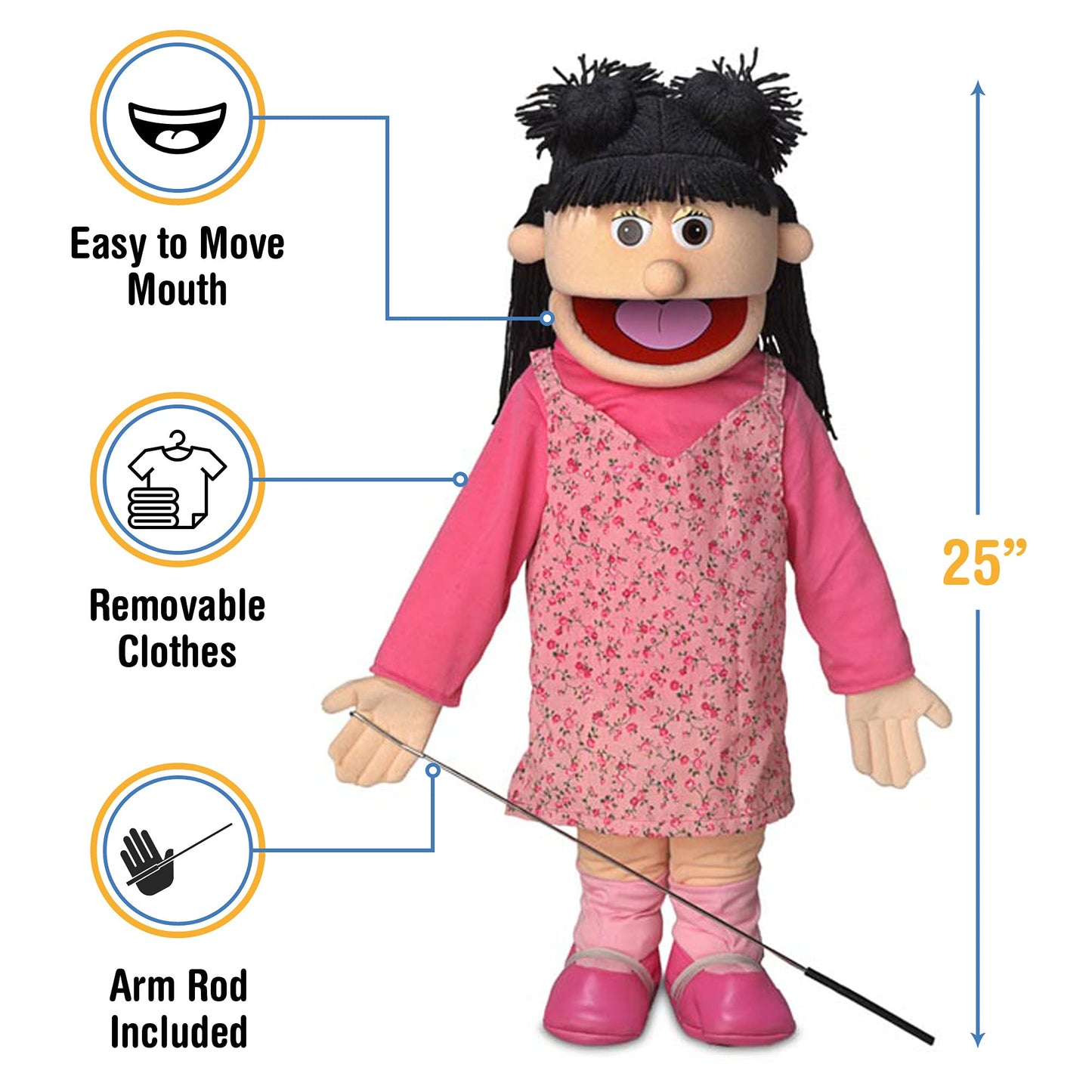 Silly Puppets 25-inch Susie Peach Girl Full Body Ventriloquist Puppet