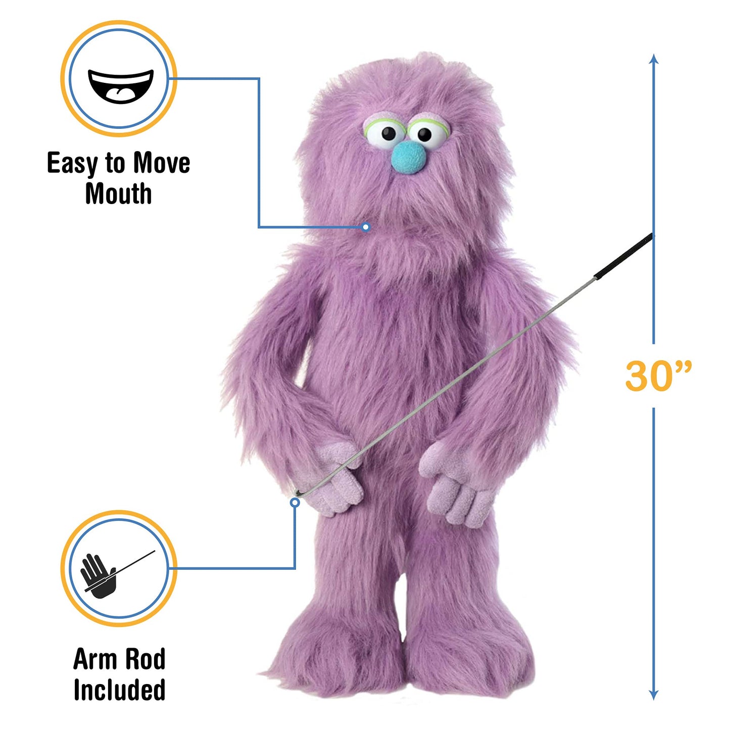 Silly Puppets 30-Inch Purple Monster Puppet – Full Body Ventriloquist Style